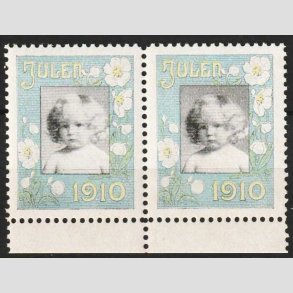 JULEM�RKER DANMARK | 1910 - Barnehoved - Parstykke - Postfrisk