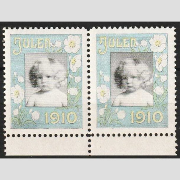 JULEM�RKER DANMARK | 1910 - Barnehoved - Parstykke - Postfrisk