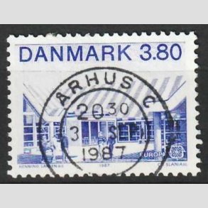 FRIM�RKER DANMARK | 1987 - AFA 883 - Europam�rker - 3,80 Kr. bl� - Pragt Stemplet
