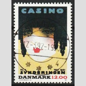 FRIM�RKER DANMARK | 1991 - AFA 1002 - Dansk Plakatkunst - 12,00 Kr. - Pragt Stemplet Svendborg