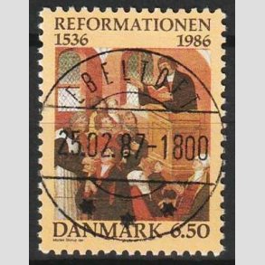 FRIM�RKER DANMARK | 1986 - AFA 874 - Reformationen - 6,50 Kr. flerfarvet - Lux Stemplet Ebeltoft