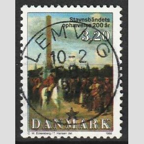 FRIM�RKER DANMARK | 1988 - AFA 910 - Stavnsb�ndets oph�velse 200 �r. - 3,20 Kr. - Lux Stemplet Lemvig
