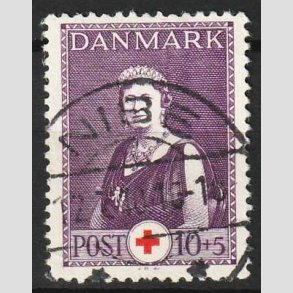 FRIM�RKER DANMARK | 1939 - AFA 252 - Dronning Alexandrine - 10 + 5 �re - Pragt Stemplet Nibe