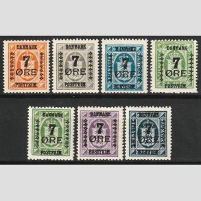 FRIM�RKER DANMARK | 1926 - AFA  160-166 - 7 �res Provisorier i komplet s�t - Ubrugt