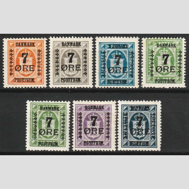 FRIM�RKER DANMARK | 1926 - AFA  160-166 - 7 �res Provisorier i komplet s�t - Ubrugt