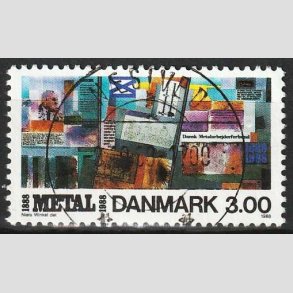 FRIM�RKER DANMARK | 1988 - AFA 915 - Dansk Metal 100 �r - 3,00 Kr. - Lux Stemplet N�stved