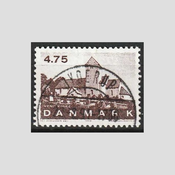 FRIM�RKER DANMARK | 1990 - AFA 975 - Jyske landsbykirker - 4,75 Kr. brun - Pragt Stemplet