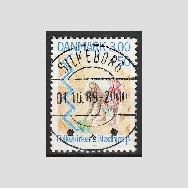 FRIM�RKER DANMARK | 1988 - AFA 907 - Folkekirkens N�dhj�lp - 3,00 Kr. + 50 �re - Lux Stemplet Silkeborg