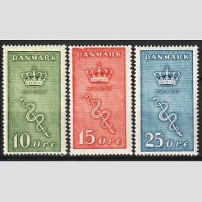 FRIM�RKER DANMARK | 1929 - AFA 178-80 - 10+5,15+5,25+5 �re Kr�ftfrim�rker i komplet s�t - Ubrugt