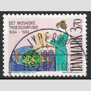 FRIM�RKER DANMARK | 1984 - AFA 815 - Ludvig Holberg - 3,70 Kr. flerfarvet - Pragt Stemplet Jyderup