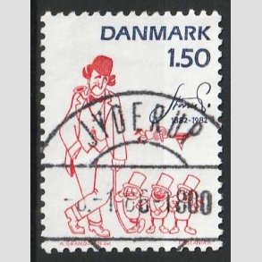 FRIM�RKER DANMARK | 1982 - AFA 761 - Storm P. - 1,50 Kr. r�d/bl� - Pragt Stemplet Jyderup