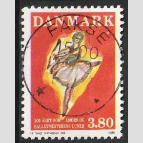 FRIM�RKER DANMARK | 1986 - AFA 873 - Balletten Amors luner - 3,80 Kr. flerfarvet - Lux Stemplet Fakse