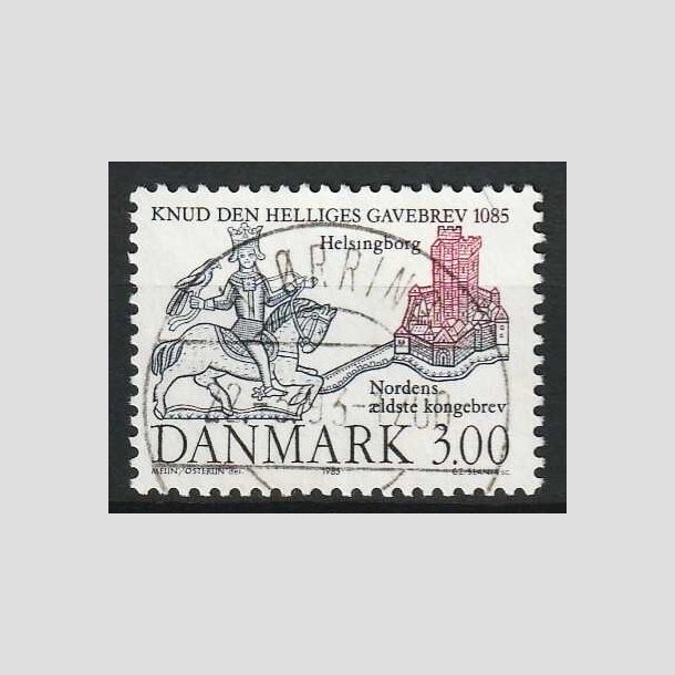 FRIM�RKER DANMARK | 1985 - AFA 835 - Domkirken i Lund - 3,00 Kr. m�rkbl�/lilla - Pragt Stemplet Hj�rring