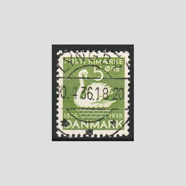 FRIM�RKER DANMARK | 1935 - AFA 223 - H. C. Andersen 5 �re gr�n - Lux Stemplet Lyngby