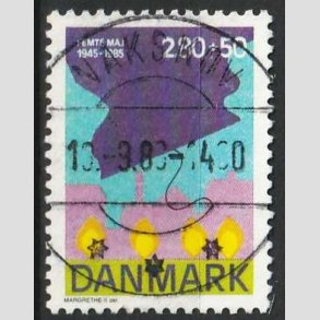 FRIM�RKER DANMARK | 1985 - AFA 831 - 40-�ret for befrielsen - 2,80 Kr. + 50 �re - Pragt Stemplet