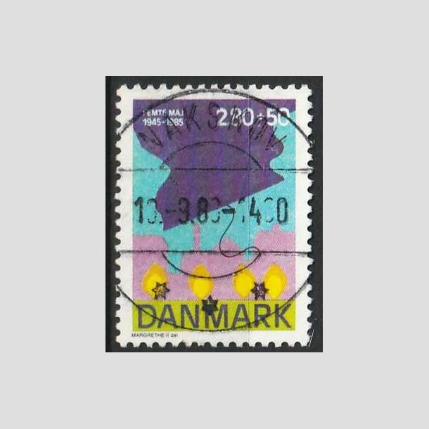 FRIM�RKER DANMARK | 1985 - AFA 831 - 40-�ret for befrielsen - 2,80 Kr. + 50 �re - Pragt Stemplet