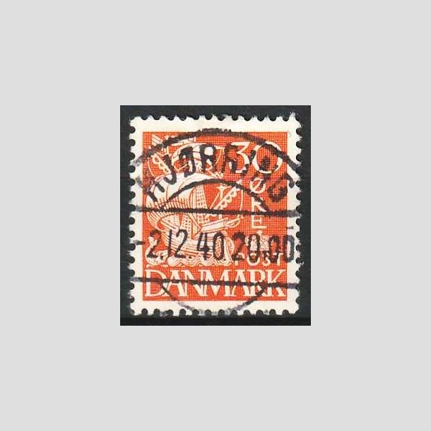 FRIM�RKER DANMARK | 1940 - AFA 259 - Karavel 30 �re orange Type II - Lux Stemplet Hj�rring