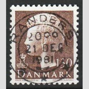 FRIM�RKER DANMARK | 1981 - AFA 720 - Dronning Margrethe - 130 �re brun - Lux Stemplet Randers 