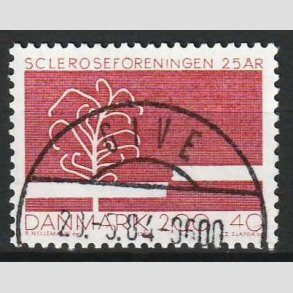 FRIM�RKER DANMARK | 1982 - AFA 746 - Scleroseforeningen 25 �r. - 2,00 Kr. + 40 �re r�d - Pragt Stemplet 