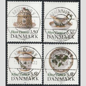 FRIM�RKER DANMARK | 1990 - AFA 966-69 - Flora Danica 200 �r - 3,50 Kr. i s�t - Lux Stemplet