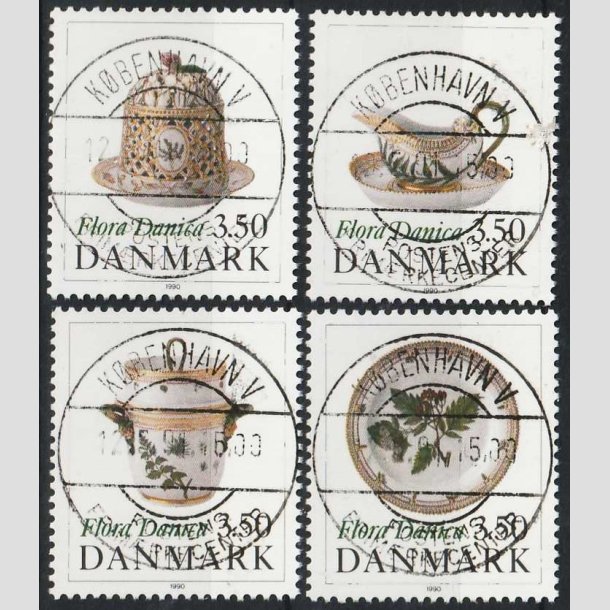 FRIM�RKER DANMARK | 1990 - AFA 966-69 - Flora Danica 200 �r - 3,50 Kr. i s�t - Lux Stemplet