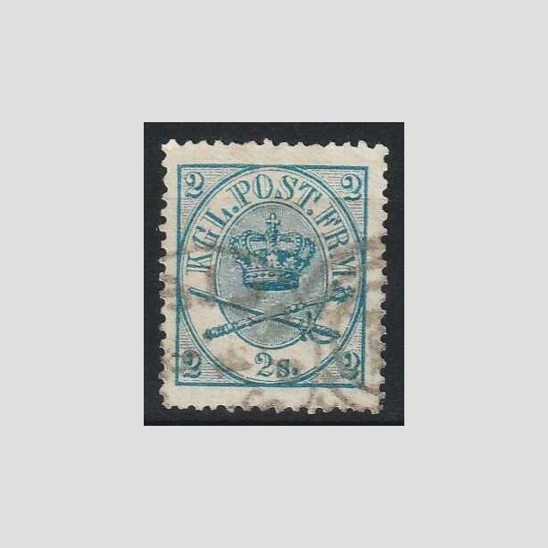 FRIM�RKER DANMARK | 1864-70 - AFA 11 - 2 Skilling bl� - Krone Scepter - Stemplet