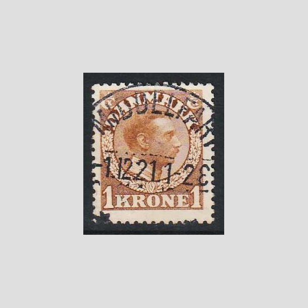 FRIM�RKER DANMARK | 1913 - AFA 75 - Chr. X 1 Kr. gulbrun - Lux Stemplet Middelfart