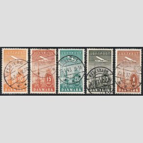 FRIM�RKER DANMARK | 1934 - AFA 216-20 - Ny Luftpost s�t - Lux stemplet
