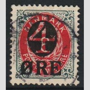 FRIM�RKER DANMARK | 1904 - AFA 40B - 4/8 �re gr�/r�d provisorier WM II - Stemplet