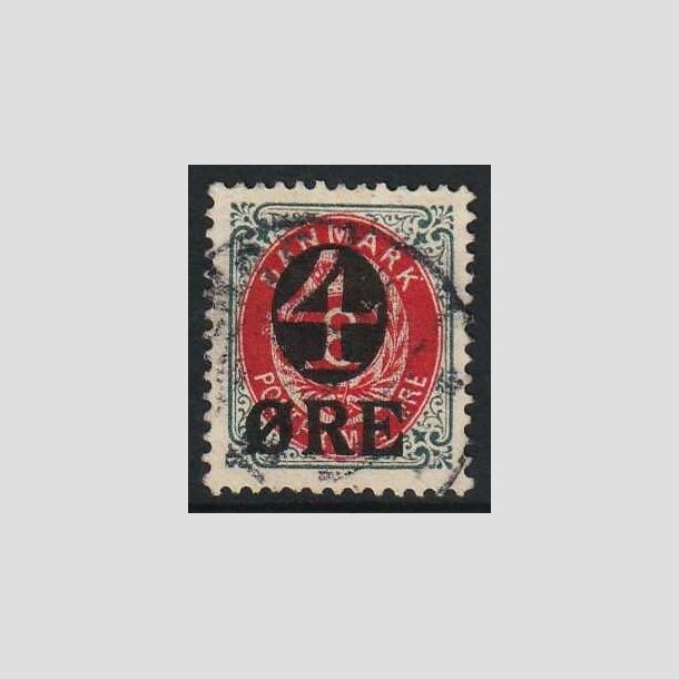 FRIM�RKER DANMARK | 1904 - AFA 40B - 4/8 �re gr�/r�d provisorier WM II - Stemplet