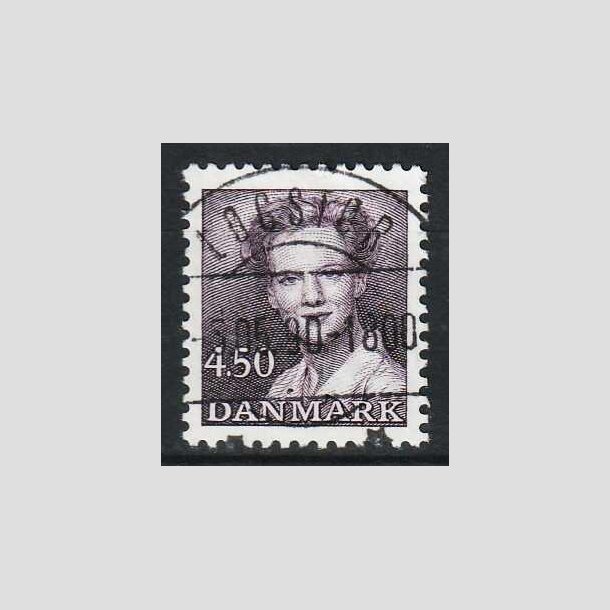 FRIM�RKER DANMARK | 1990 - AFA 957 - Dronning Margrethe - 4,50 Kr. m�rkviolet - Lux Stemplet L�gst�r 