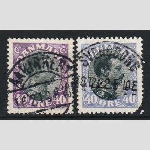 FRIM�RKER DANMARK | 1918-20 - AFA 105+105a - Chr. X 40 �re - Lux Stemplet 