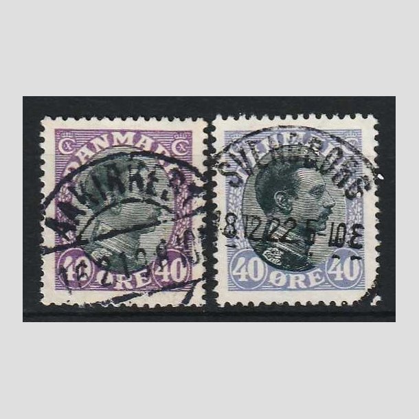 FRIM�RKER DANMARK | 1918-20 - AFA 105+105a - Chr. X 40 �re - Lux Stemplet 
