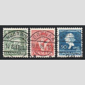 FRIM�RKER DANMARK | 1935-36 - AFA 228,229,232 - H. C. Andersen mv. - Pragt Stemplet