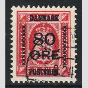 FRIM�RKER DANMARK | 1915 - AFA 83 - 80 �re/8 �re rosa provisorier - Stemplet
