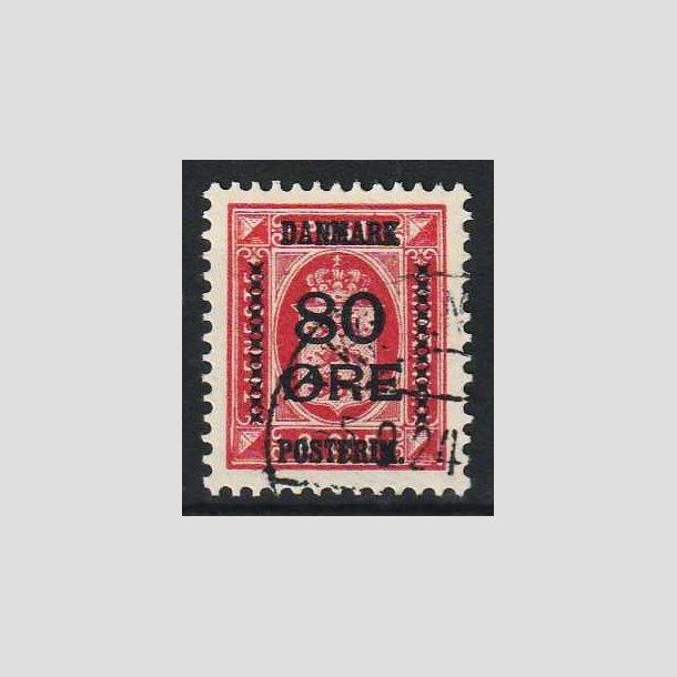 FRIM�RKER DANMARK | 1915 - AFA 83 - 80 �re/8 �re rosa provisorier - Stemplet