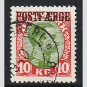 FRIM�RKER DANMARK | 1930 - AFA 14 - 10 Kr. r�d/gr�n - Flot Stemplet