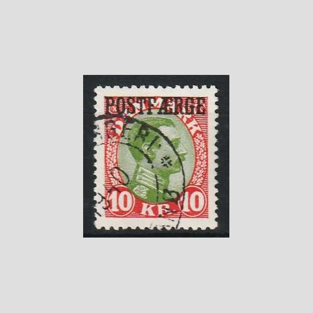 FRIM�RKER DANMARK | 1930 - AFA 14 - 10 Kr. r�d/gr�n - Flot Stemplet