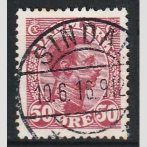 FRIM�RKER DANMARK | 1913 - AFA 74 - Chr. X 50 �re vinr�d - Lux Stemplet Sindal
