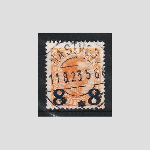 FRIM�RKER DANMARK | 1921-22 - AFA 118 - 8 8/7 �re orange provisorier - Lux Stemplet N�stved