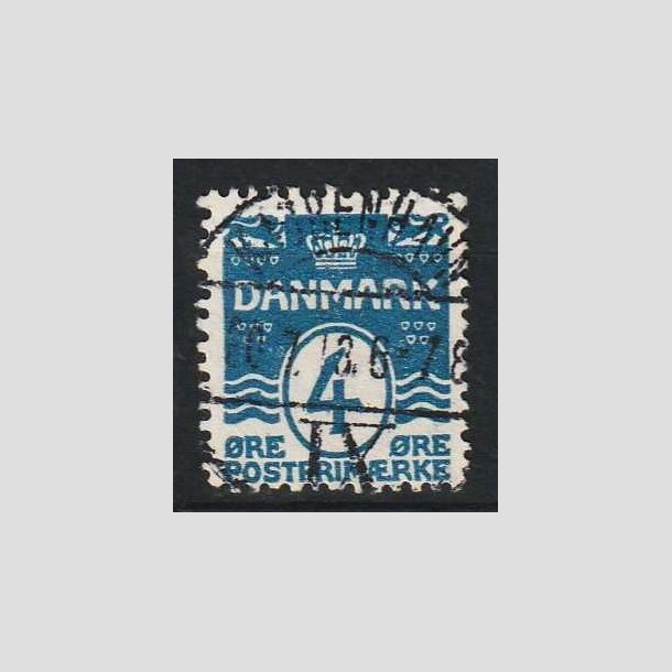 FRIM�RKER DANMARK | 1905-06 - AFA 45 - B�lgelinie 4 �re bl� Krone III - Lux Stemplet 