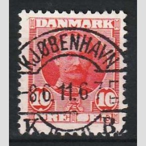 FRIM�RKER DANMARK | 1907 - AFA 55 - Frederik VIII 10 �re r�d - Lux Stemplet 