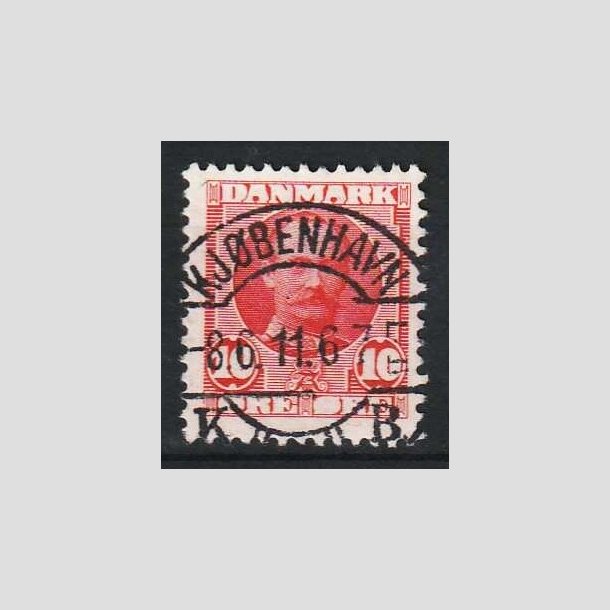 FRIM�RKER DANMARK | 1907 - AFA 55 - Frederik VIII 10 �re r�d - Lux Stemplet "KJ�BENHAVN"
