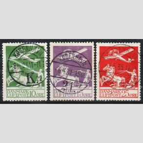 FRIM�RKER DANMARK | 1925 - AFA 144,145,146 - Gl. Luftpost - Lux Stemplet