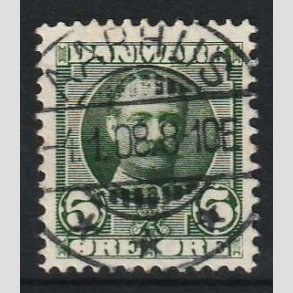 FRIM�RKER DANMARK | 1907 - AFA 54 - Frederik VIII 5 �re gr�n - Lux Stemplet