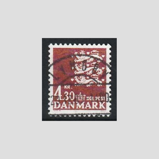 FRIM�RKER DANMARK | 1980 - AFA 707 - Rigsv�ben 4,30 Kr. brun - Lux Stemplet Lyngby
