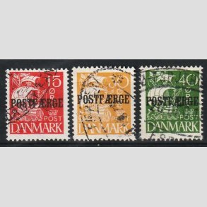 FRIM�RKER DANMARK | 1927-30 - AFA 10,11,13 - Karavel bogtryk POSTF�RGE - Stemplet