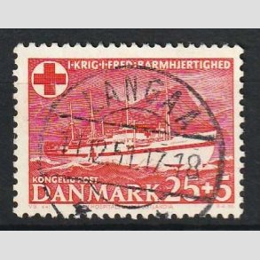 FRIM�RKER DANMARK | 1951 - AFA 333 - Jutlandia 25 + 5 �re r�d - Lux Stemplet Langaa