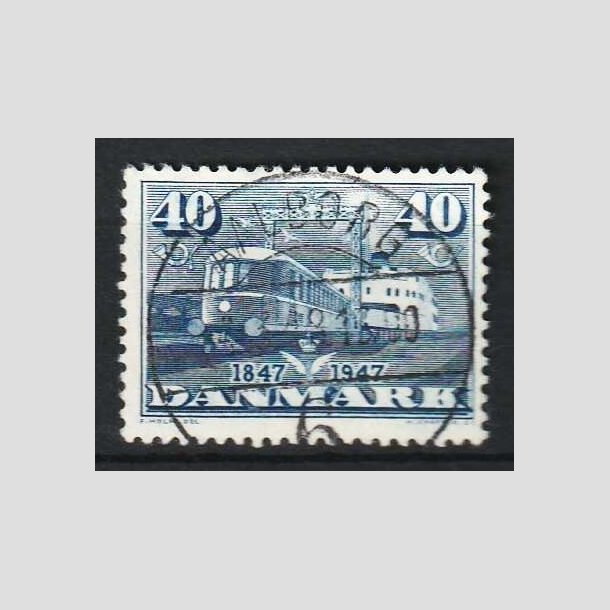 FRIM�RKER DANMARK | 1947 - AFA 304 - Danske jernbaner 100 �r - 40 �re bl� - Lux Stemplet Aalborg