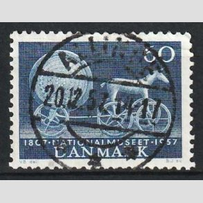 FRIM�RKER DANMARK | 1957 - AFA 371 - Nationalmuseets 150 �r - 60 �re bl� - Pragt Stemplet Allinge